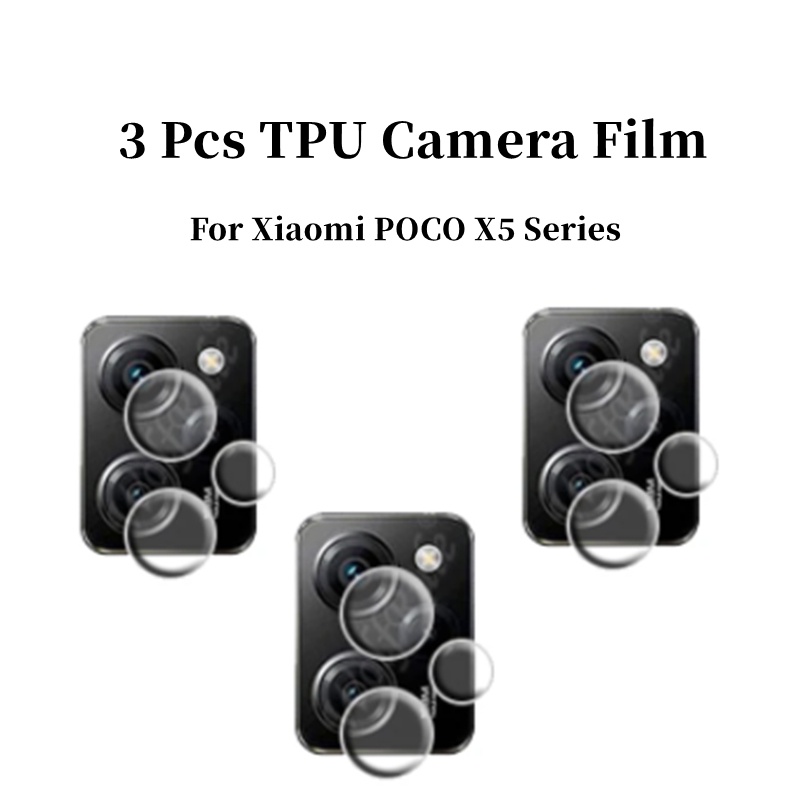 3set Film Lensa TPU Ultra-Tipis Compact Bening Pelindung Lensa Anti Gores Transparan Ultra-clear Untuk Xiaomi POCO X5 Series