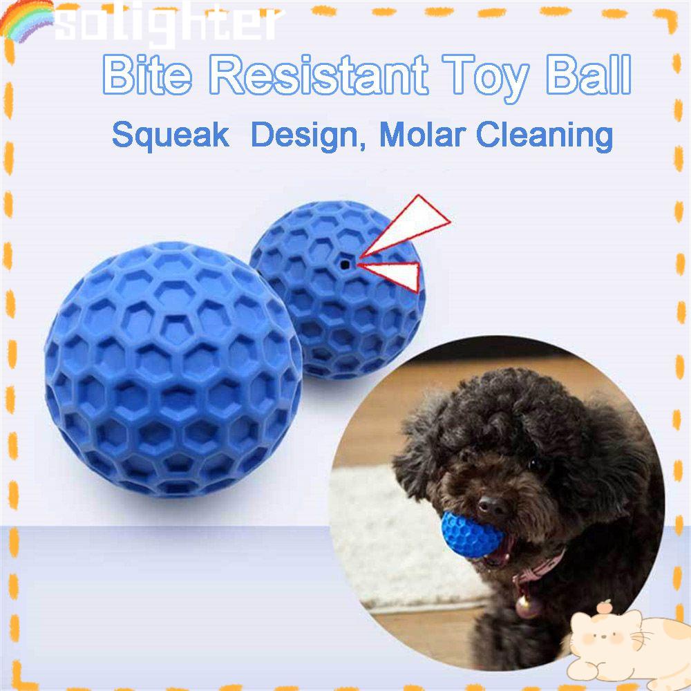 Solighter Dog Toothbrush Ball Tahan Lama Gigitan Molar Pembersih Gigi Mainan Kunyah Anjing