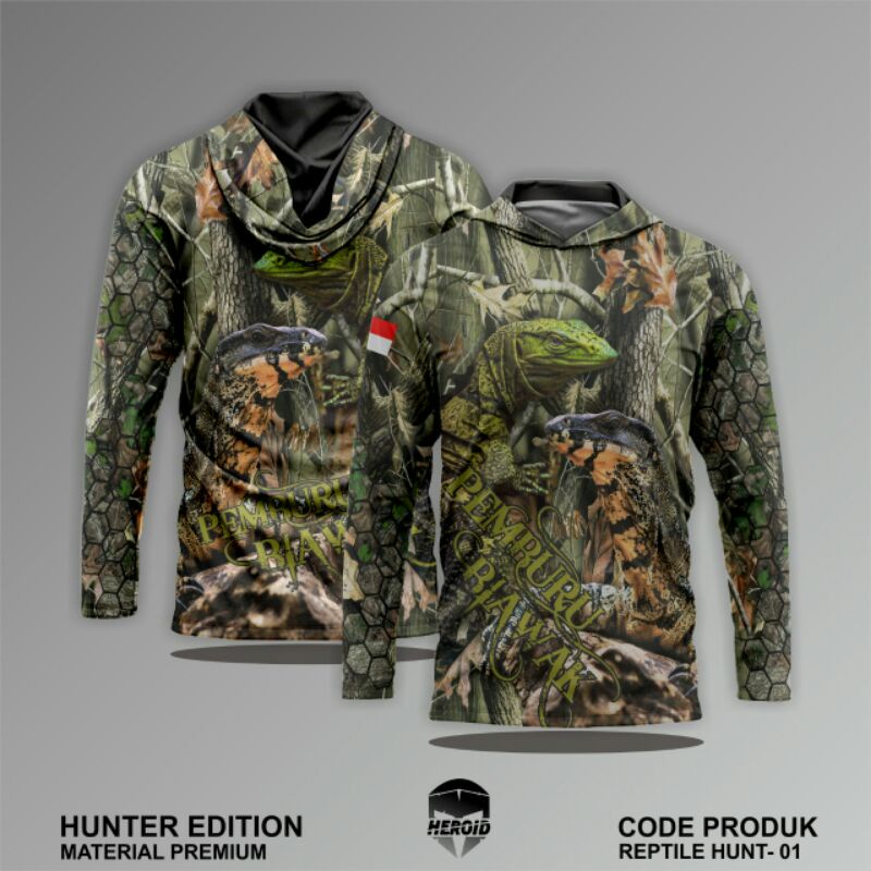 Baju Kamuflase Hunting Camo dan Kaos Berburu Lengan Panjang Camo untuk Pria - Biawak