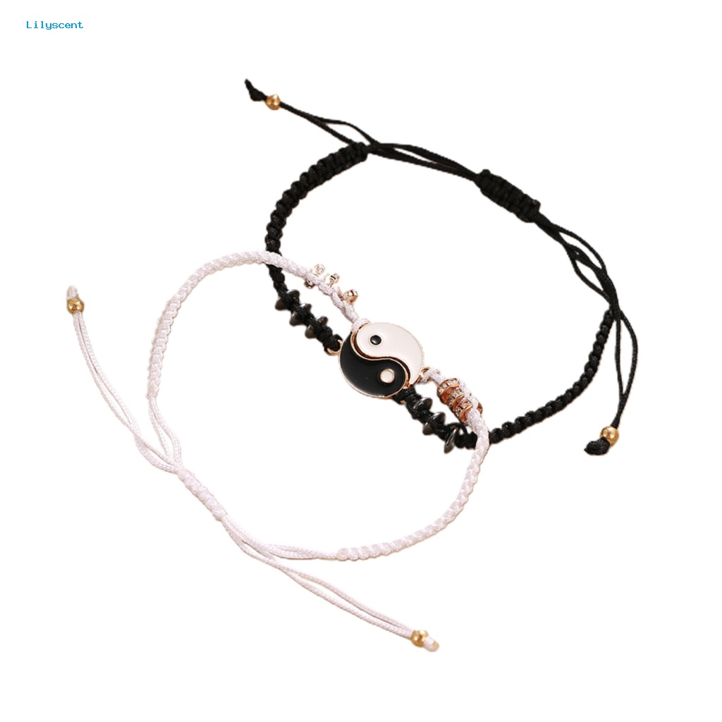 Lilyscent 2Pcs Liontin Gelang Tahan Lama Untuk Wanita Fadeless Stylish Bracelet Pendant Adjustable