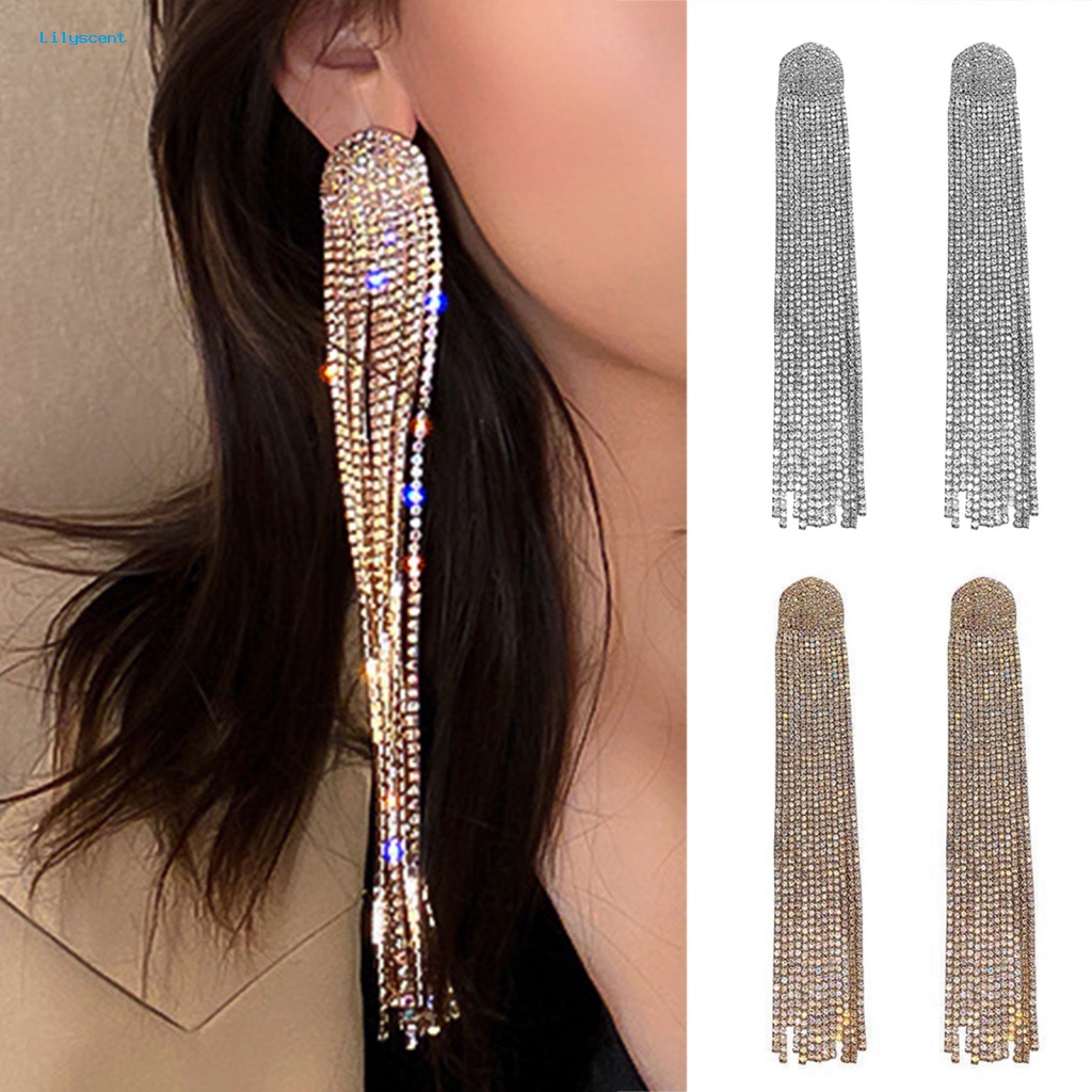 Lilyscent Women Stud Earrings Hadiah Anting Stud Lop Panjang Panjang