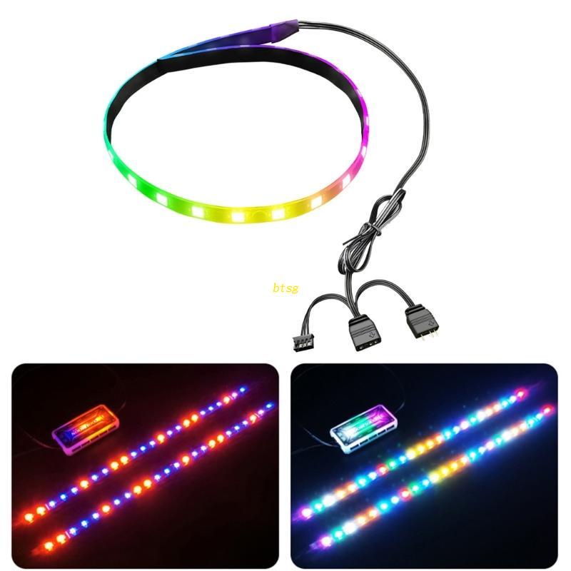 Bt 40cm Lampu Strip Backlit LED RGB Dengan Header Konektor 4Pin 5V 3Pin Digital Light Lamp Lighting Untuk Komputer