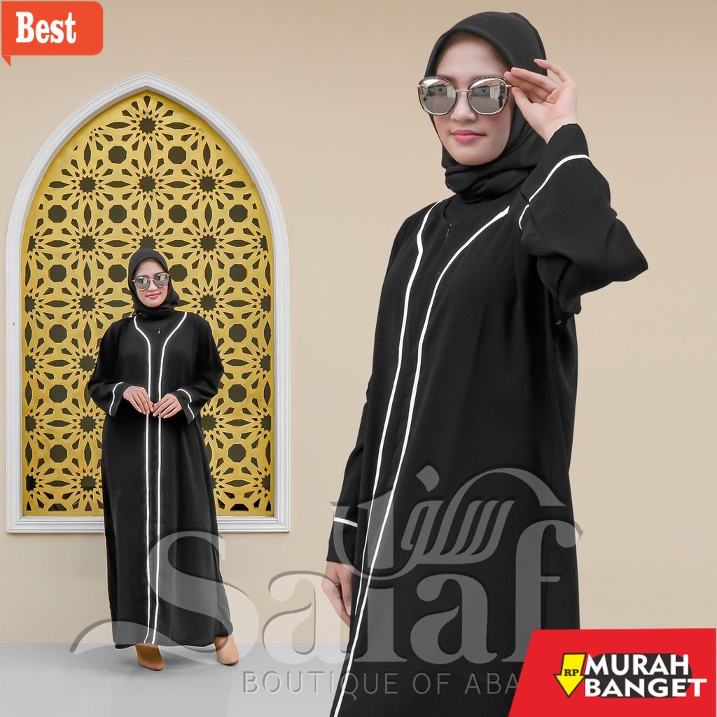 Gaya ala timur tengah di hari raya- gamis hitam - abaya hitam - abaya turkey - gamis hitam polos - g