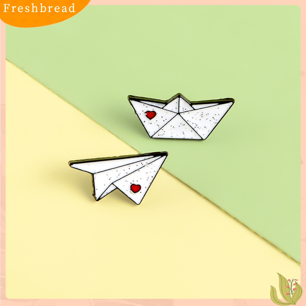 &lt; Freshbread &gt; Unisex Origami Pesawat Perahu Enamel Bros Pin Jaket Tas Lencana Teman Hadiah