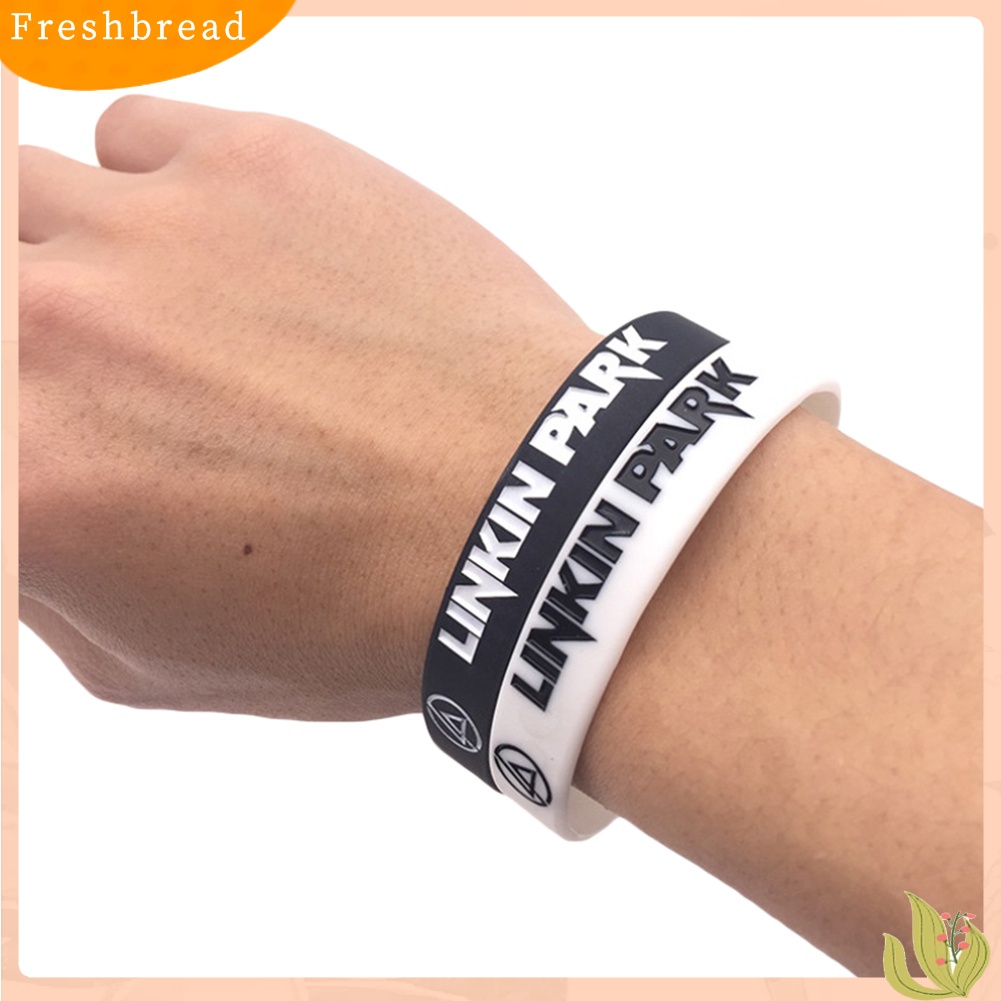 &lt; Freshbread &gt; Pria Wanita Linkin Park Rock Band Silicone Wristband Gelang Hadiah Natal