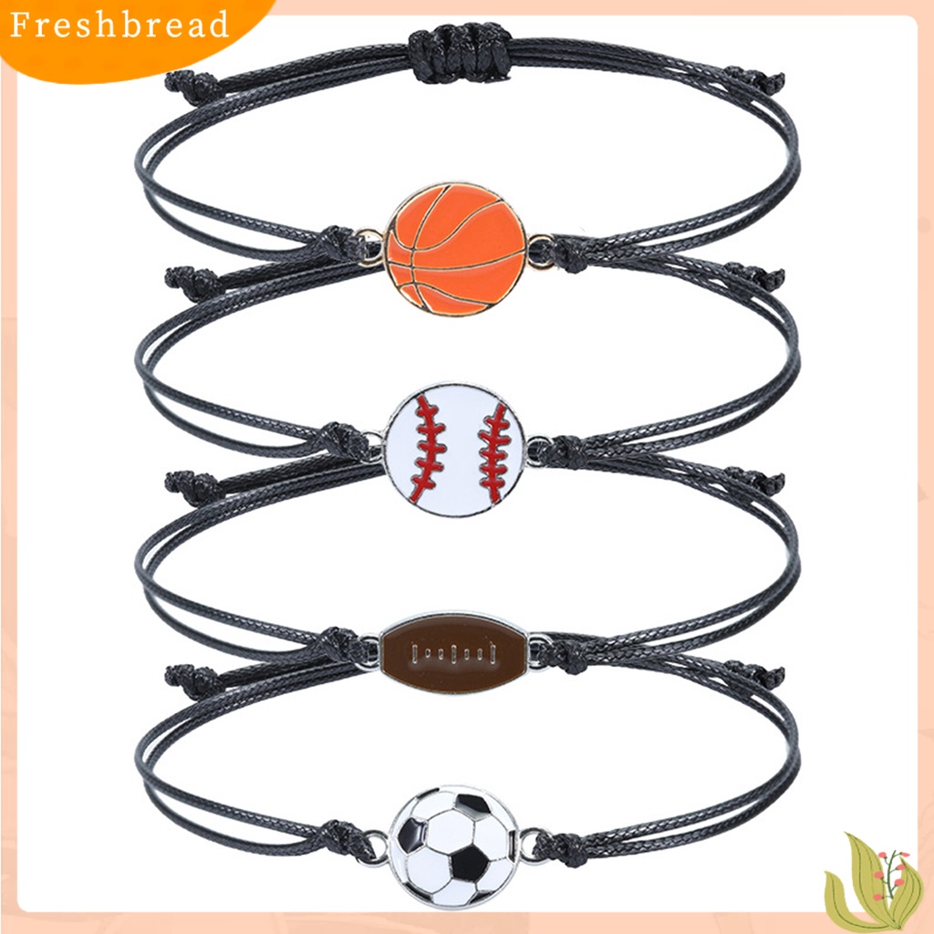 &lt; Freshbread &gt; Gelang Olahraga Sepak Bola Dikepang Unisex Adjustable Wax Line Bracelet Fan Gift