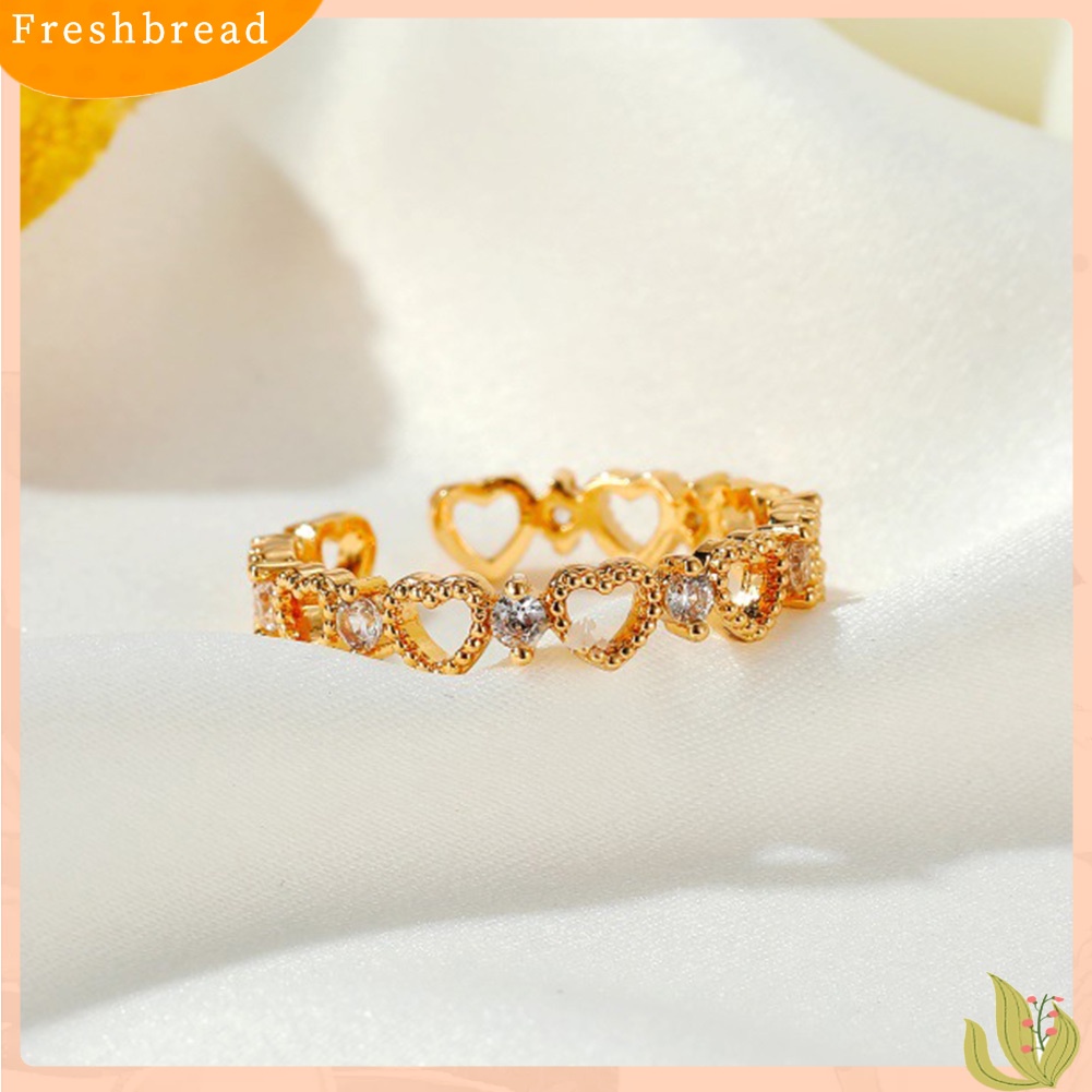 &lt; Freshbread &gt; Wanita Fashion Berongga Keluar Cinta Hati Desain Pembukaan Cincin Perhiasan Aksesori