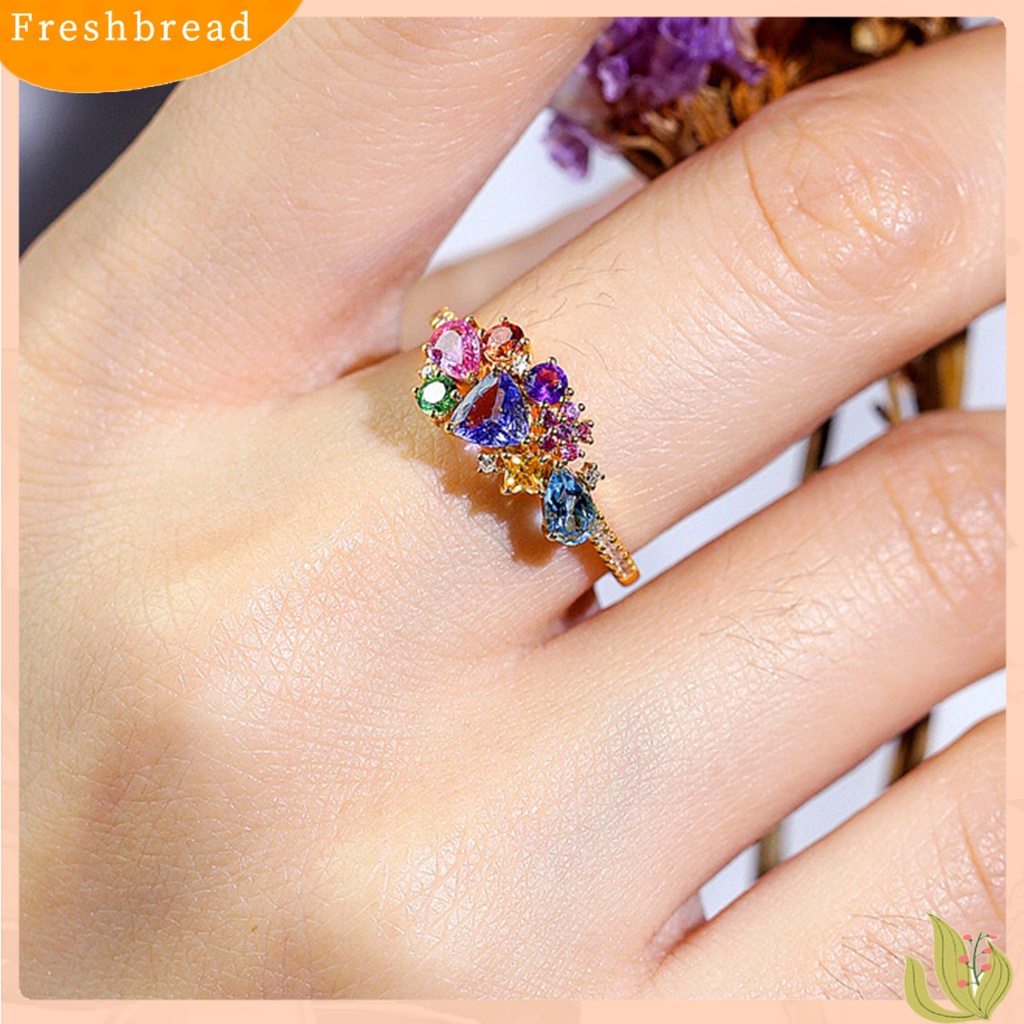 &lt; Freshbread &gt; Lady Cincin Liontin Vintage Berlian Imitasi Open-ended Pengerjaan Halus Electroplating Open Ring Kalung Liontin Perhiasan Untuk Anniversary