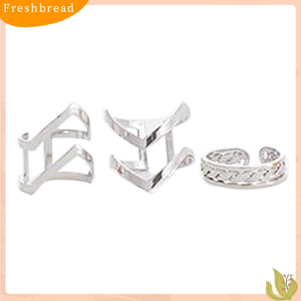 &lt; Freshbread &gt; 3Pcs/Set Fashion Wanita Panah Berongga Midi Buku Jari Terbuka Cincin Band Hadiah