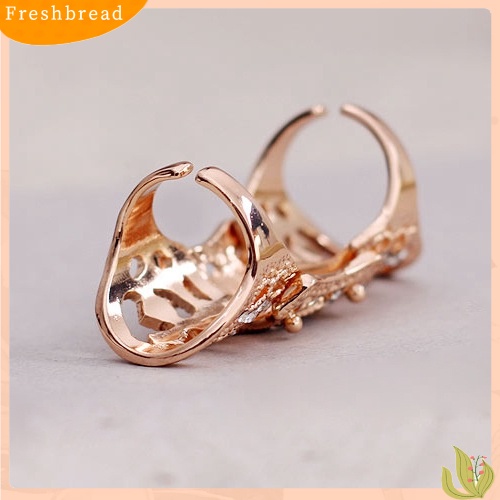 &lt; Freshbread &gt; Fashion Punk Keren Gaya Barat Berlian Imitasi Sendi Jari Silang Cincin Perhiasan