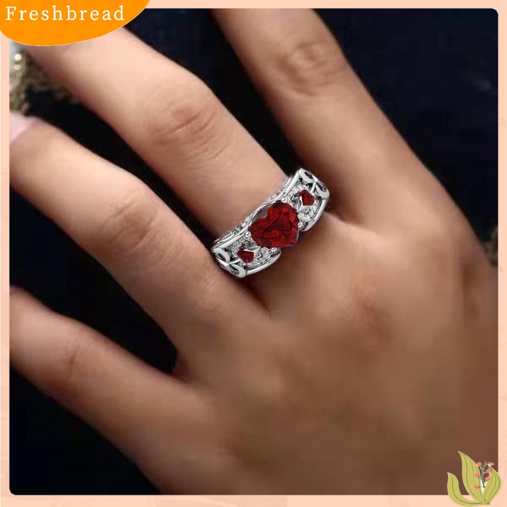 &lt; Freshbread &gt; Wanita Cincin Berongga Keluar Jantung Perhiasan Electroplating Fashion Penampilan Cincin Jari Untuk Pernikahan