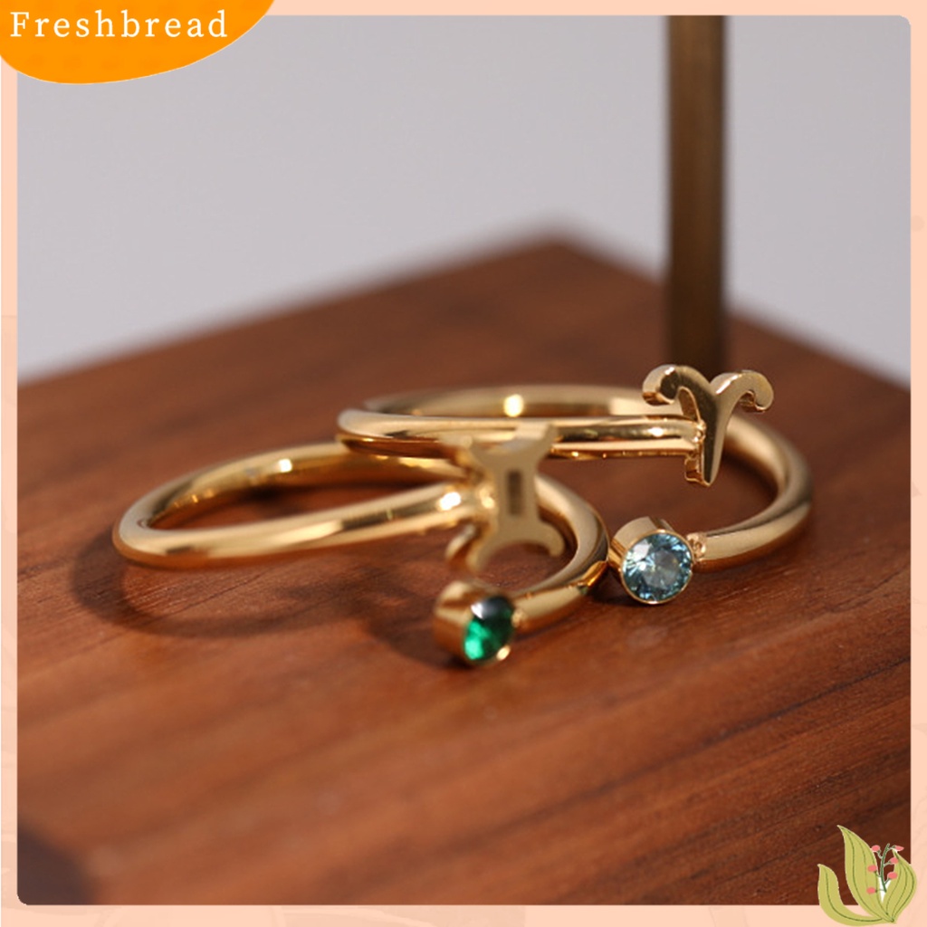 &lt; Freshbread &gt; Wanita Cincin Konstelasi Berlian Imitasi Klasik Fashion Penampilan Electroplating Finger Ring Untuk Pakaian Sehari-Hari