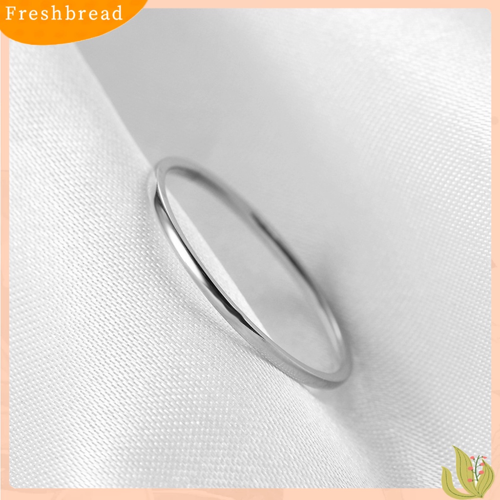 &lt; Freshbread &gt; Cincin Indah Eye-catching All-match Hias Glittery Titanium Steel Cincin Pasangan Sederhana Untuk Anniversary