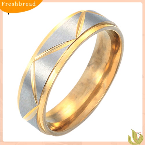 &lt; Freshbread &gt; Wanita Pria Cincin Pasangan Stainless Steel Pernikahan Band Janji Pertunangan Perhiasan