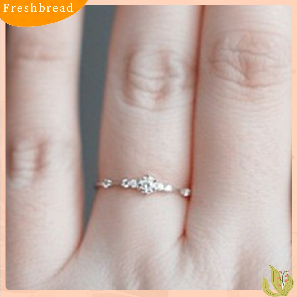 &lt; Freshbread &gt; Wanita Fashion Berlian Imitasi Bertatahkan Pernikahan Pertunangan Jari Cincin Perhiasan Hadiah