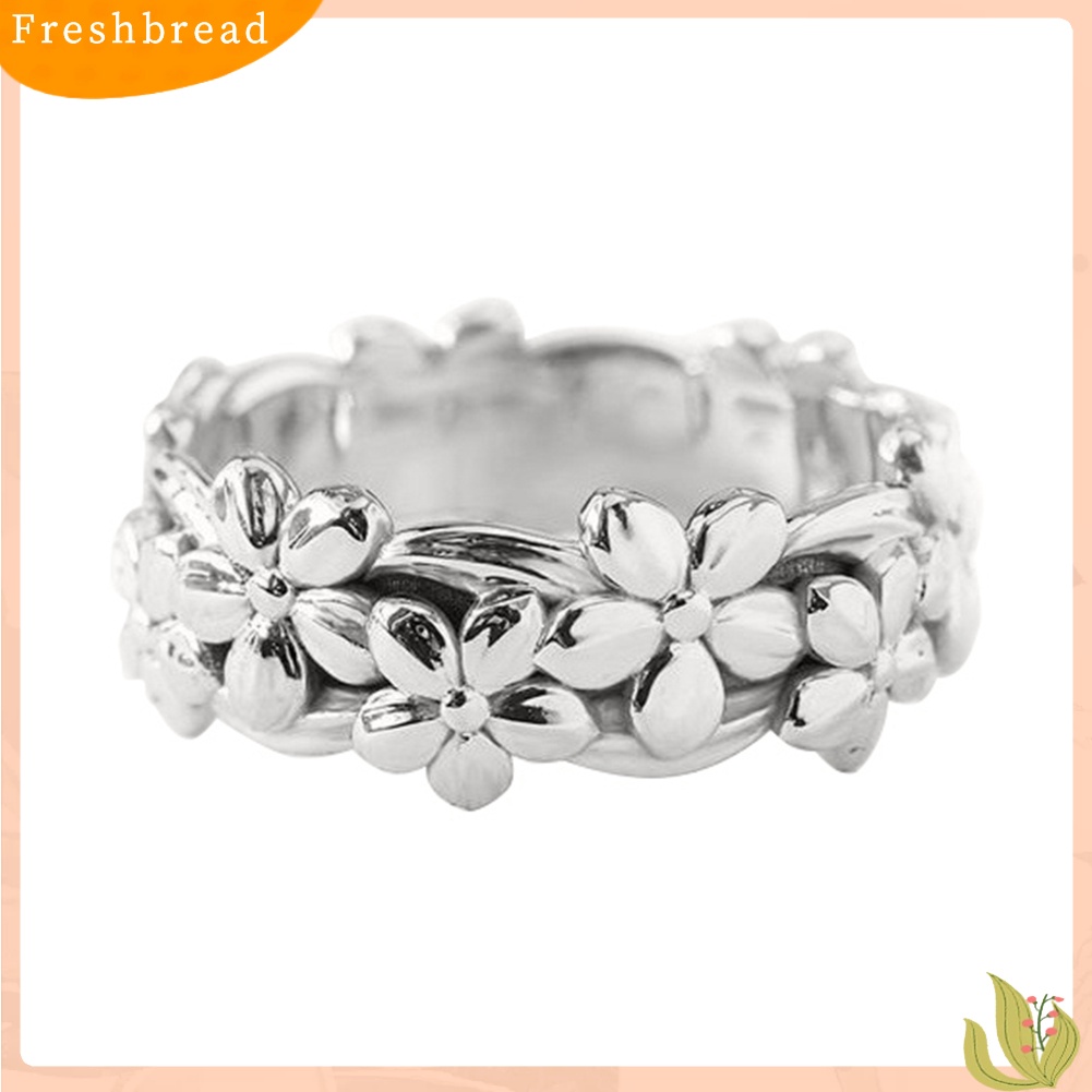 < Freshbread > Lucky Daisy Floral Bunga Jari Cincin Wanita Pertunangan Pernikahan Perhiasan Hadiah