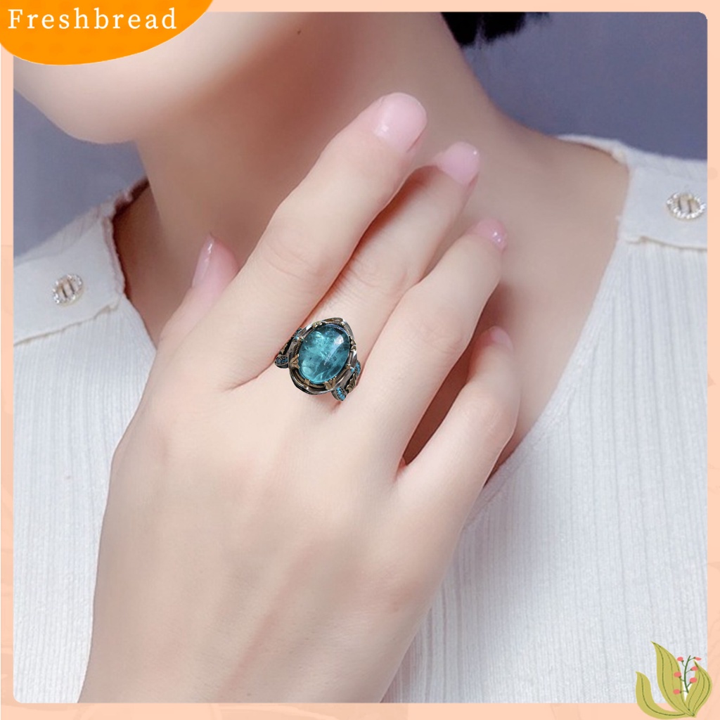 &lt; Freshbread &gt; Cincin Laki-Laki Gaya Eropa Dan Amerika Kepribadian Tangan Ukiran Vintage Hias Batu Biru Cincin Pernikahan Aksesori Perhiasan