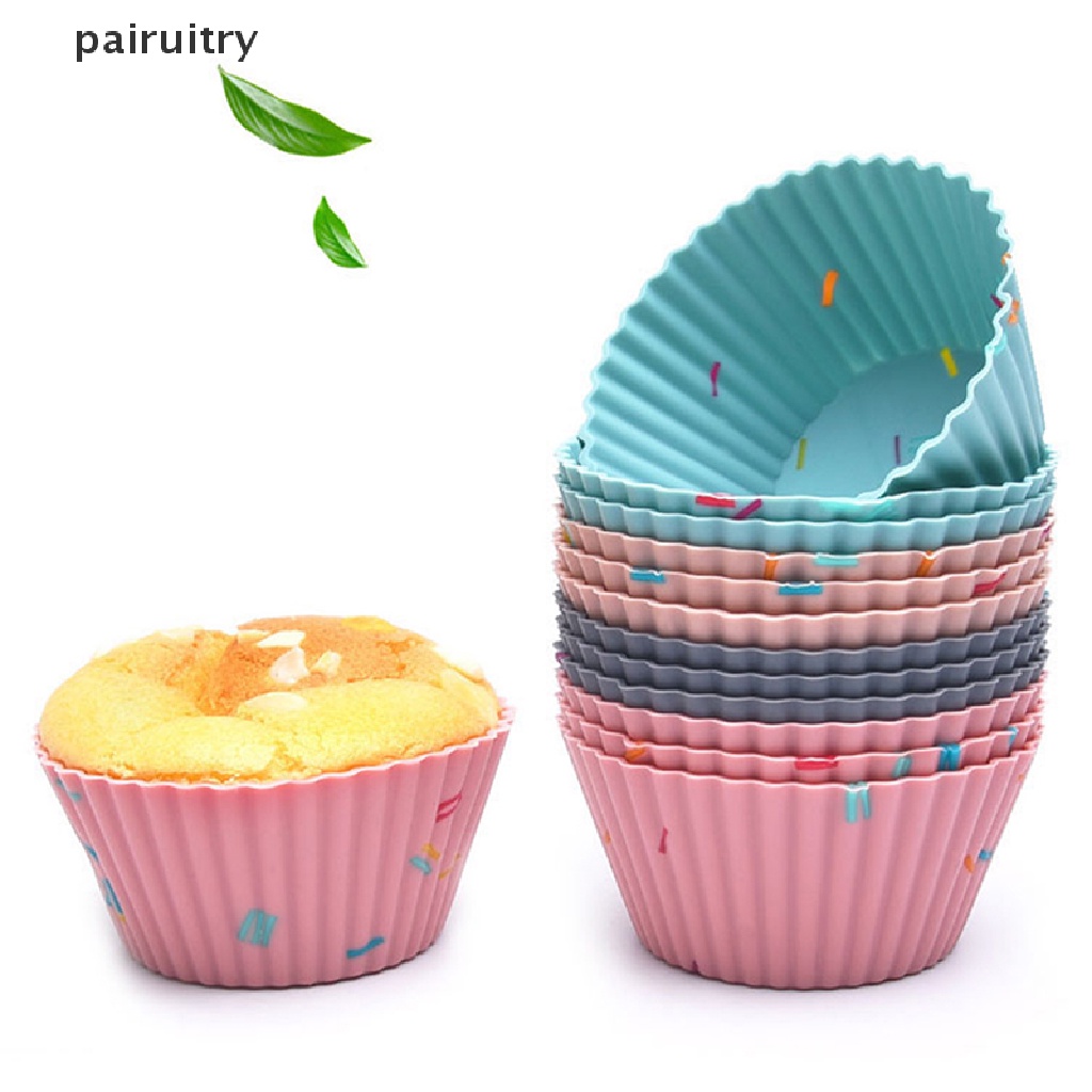 Prt 6pcs/set Reusable Silicone Cupcake Mold Cetakan Kue Muffin Cetakan Kue DIY PRT