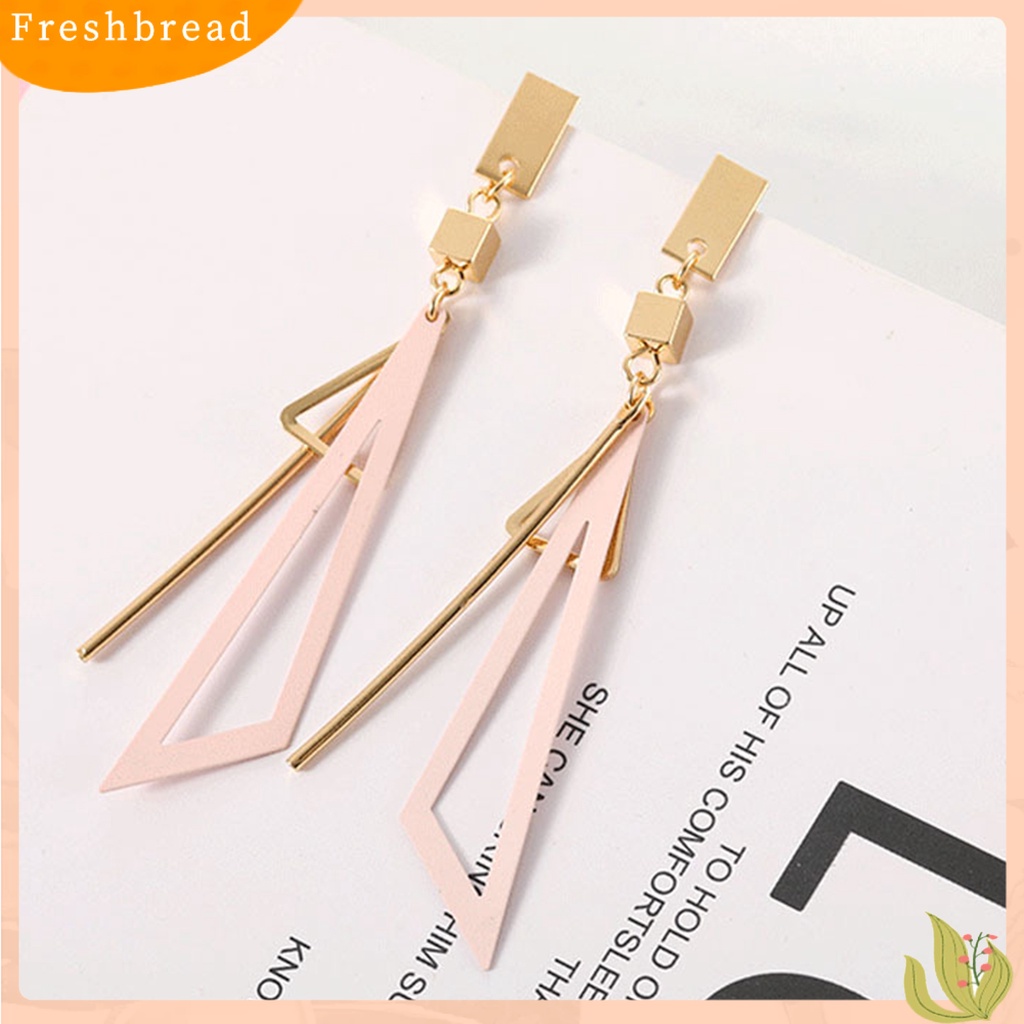 &lt; Freshbread &gt; 1pasang Anting Menjuntai Bentuk Geometris Segitiga Berongga Keluar Anting Drop Warna-Warni Untuk Pernikahan