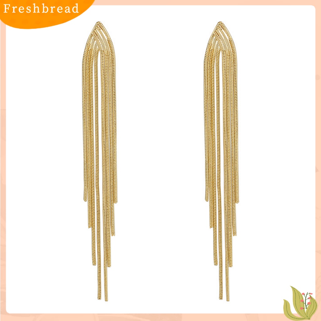 &lt; Freshbread &gt; 1pasang Anting Menjuntai Elegan Hypoallergenic Minimalis Temperamen High Gloss Hadiah Fashion Perhiasan Bohemian Logam Jumbai Wanita Drop Earrings Untuk Harian