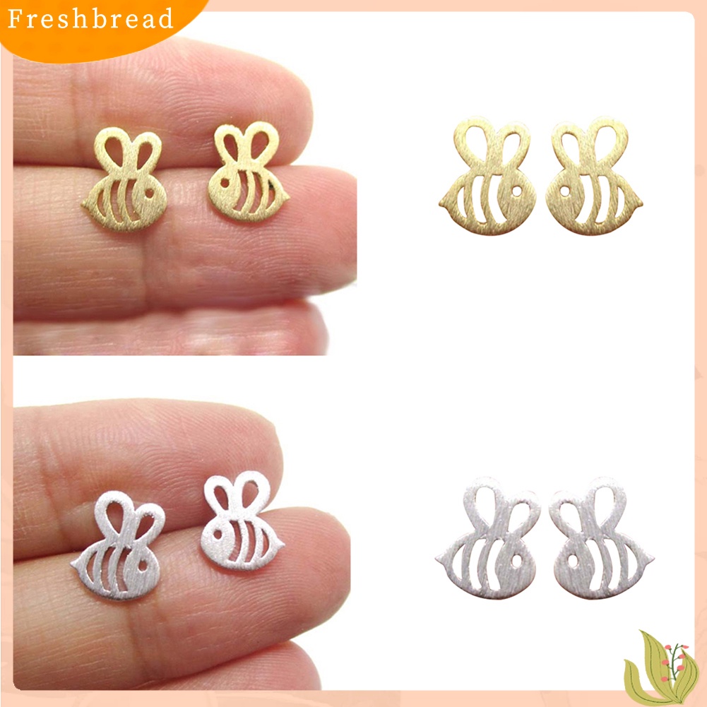 < Freshbread > Indah Berongga Serangga Lebah Telinga Studs Gadis Perhiasan Tanggal Belanja Anting Pesta