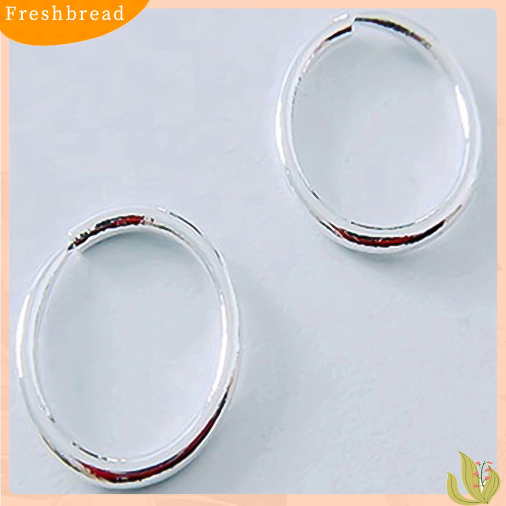 &lt; Freshbread &gt; Anting Wanita Gelombang Kecil/Besar Perhiasan Anting Lingkaran Penutup Snap Alloy Mengkilap Untuk Pernikahan