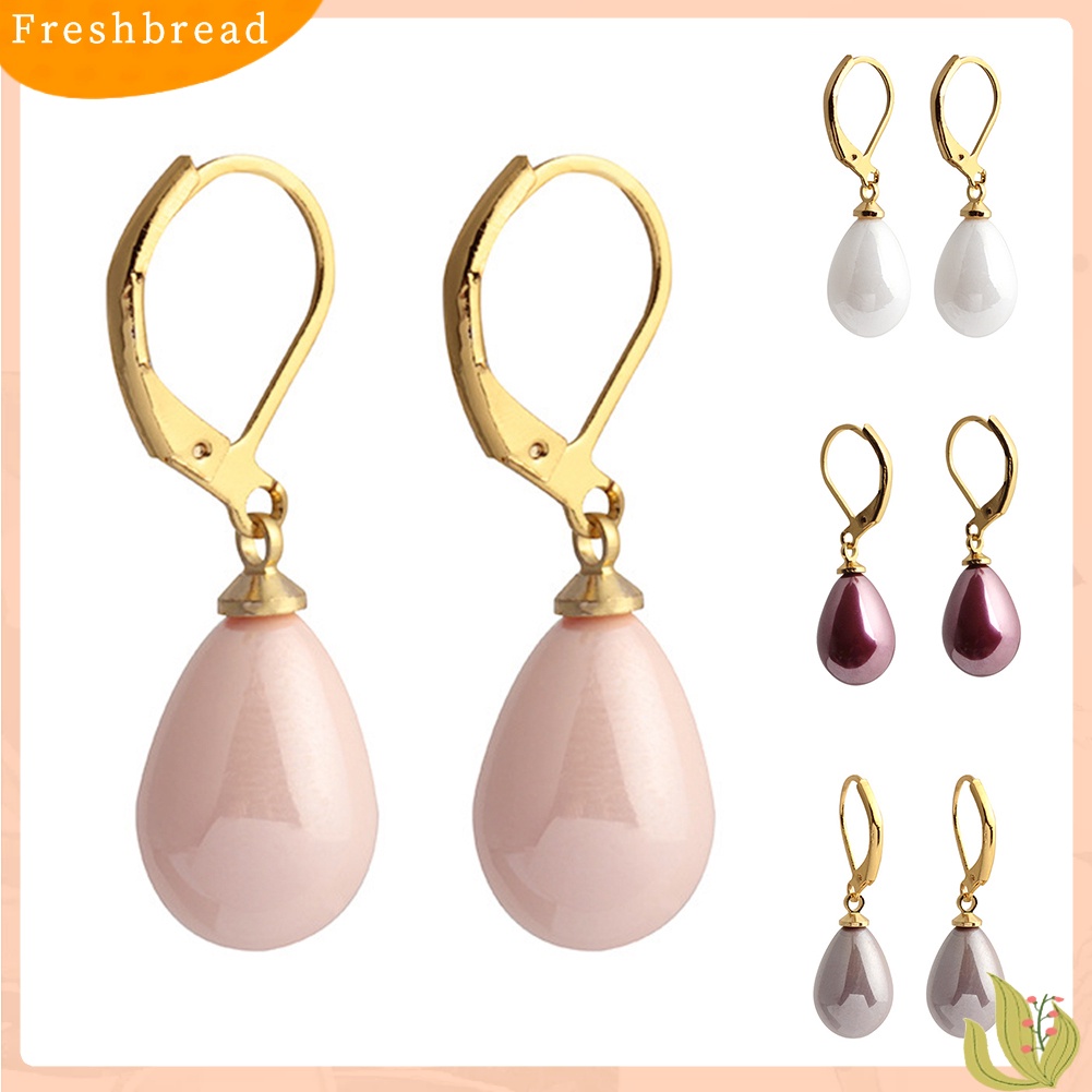 &lt; Freshbread &gt; Wanita Manis Tetesan Air Resin Menjuntai Leverback Anting Perhiasan Hadiah Teman