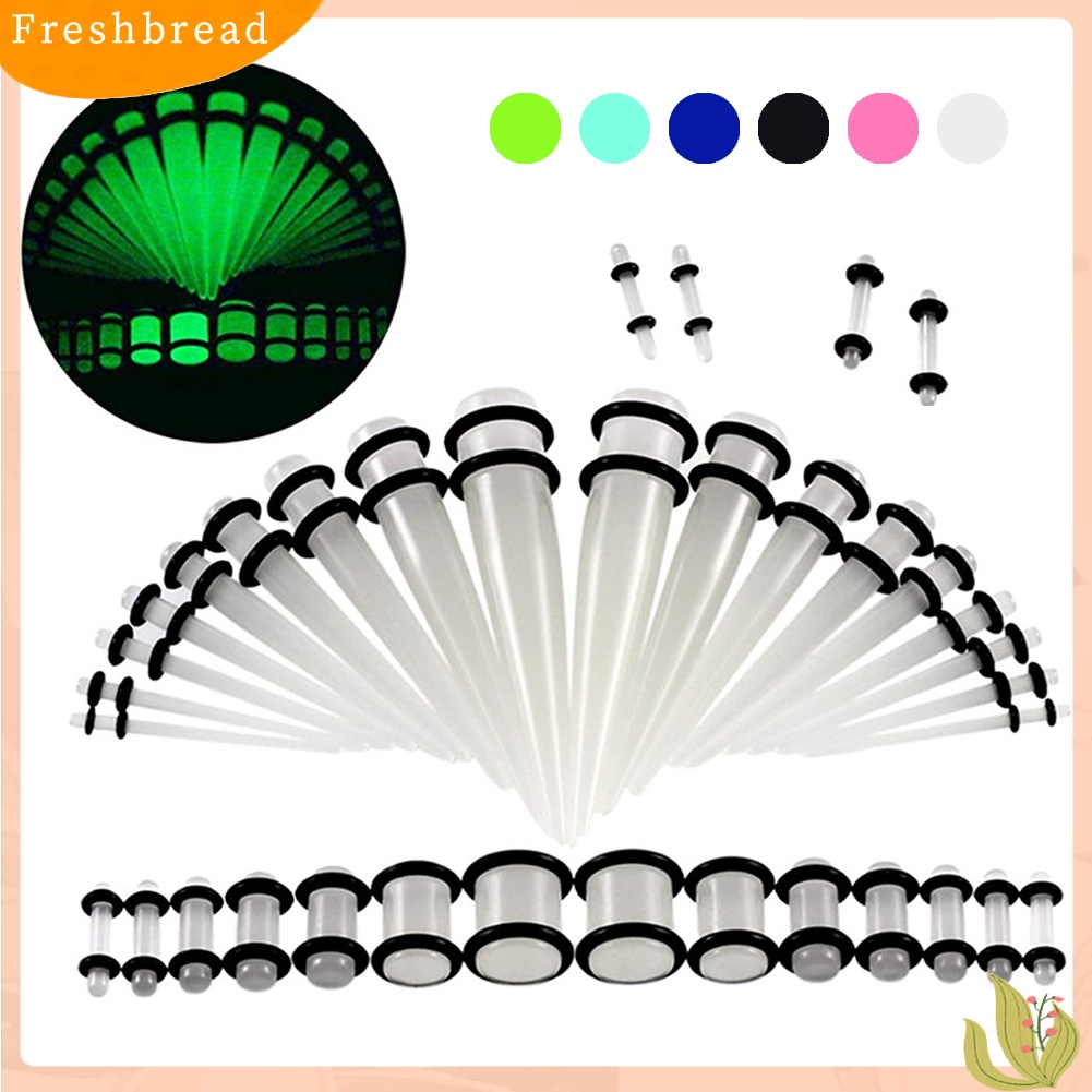 &lt; Freshbread &gt; 36Pcs Unisex Acrylic Cone Spike Ear Plug Expander Tindik Tubuh Perhiasan Dekor