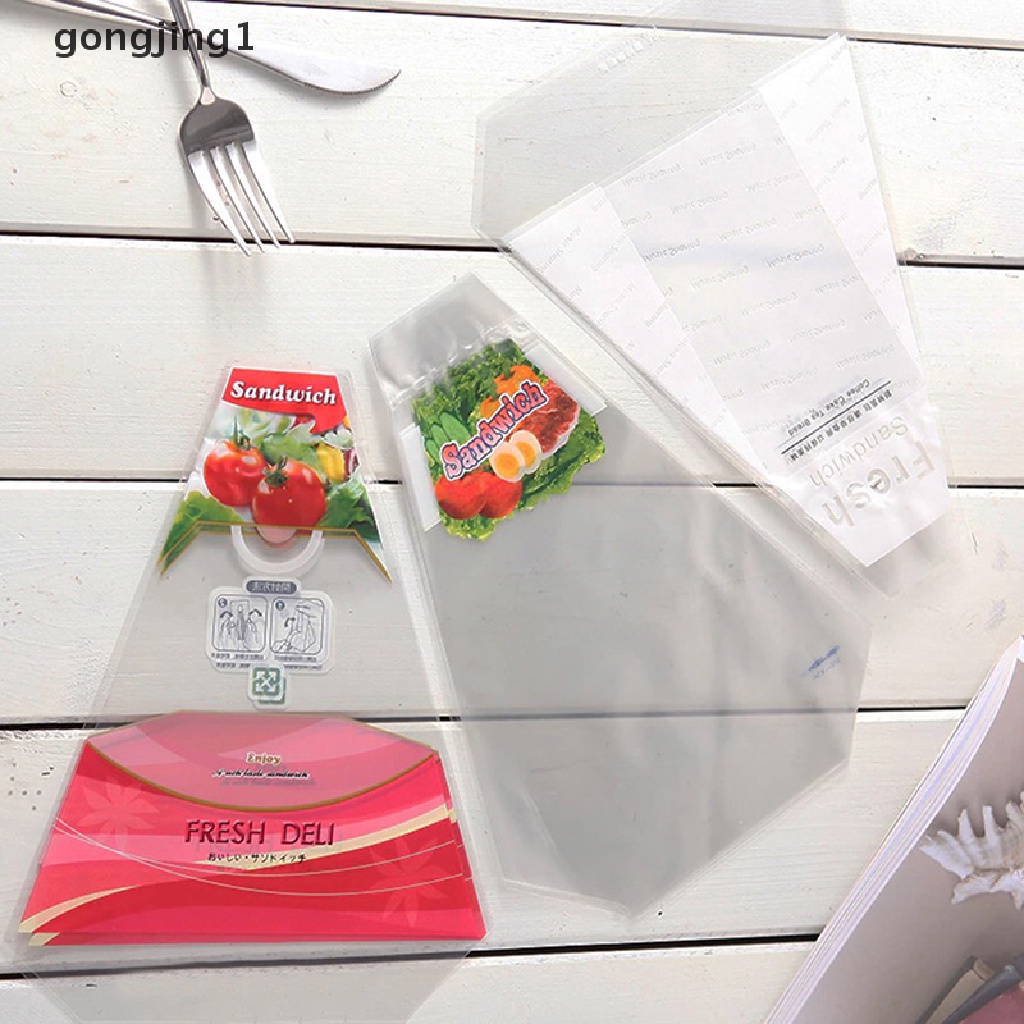 Ggg 100pcs Menebal Segitiga Transparan Roti Sandwiches Bag Baking Kantong Bungkus Makanan ID