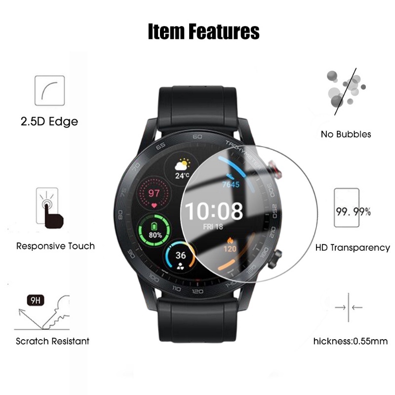 3pcs Transparan Anti-fingerprint Clean Watch Pelindung Layar Anti Gores Tahan Lama Berkualitas Tinggi 2.5D Tempered Film Untuk Honor Watch GS 3i