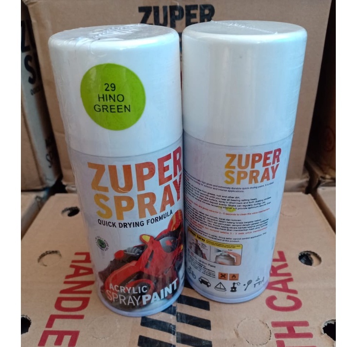 Zuper Spray Paint Pilok Pilox Warna Hino Green / Hijau Hino / Hijau Muda (P 29) 150cc/150ml