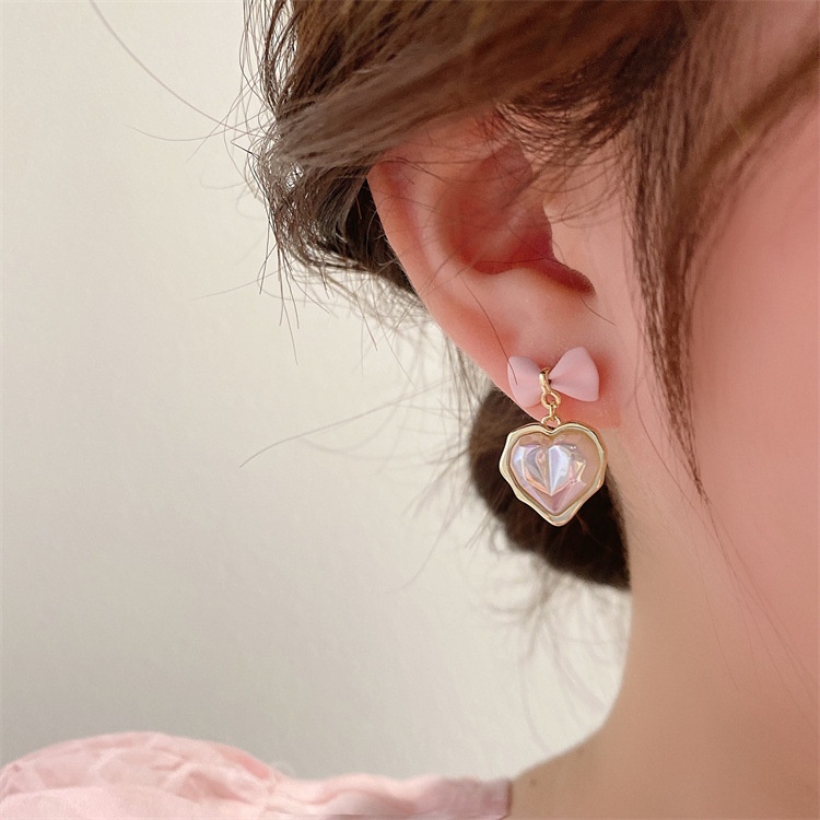 Anting Mermaid Ji Love Bow Anting Lucu Dan Manis