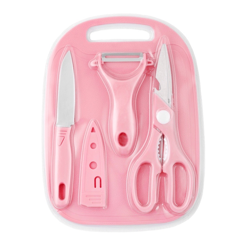 SEVENTEEN PISAU DAPUR SET TALENAN GUNTING STAINLESS 4IN1 PISAU PEELER KUPAS BUAH SAYUR GUNTING DAGING TULANG KNIFE SET FRUIT PERALATAN DAPUR