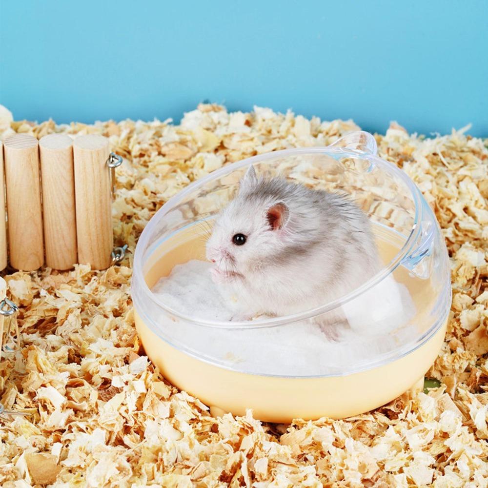 WONDER Wadah Mandi Pasir Hamster Rumah Mandi Hewan Kecil Transparan Nyaman Kamar Mandi Hamster