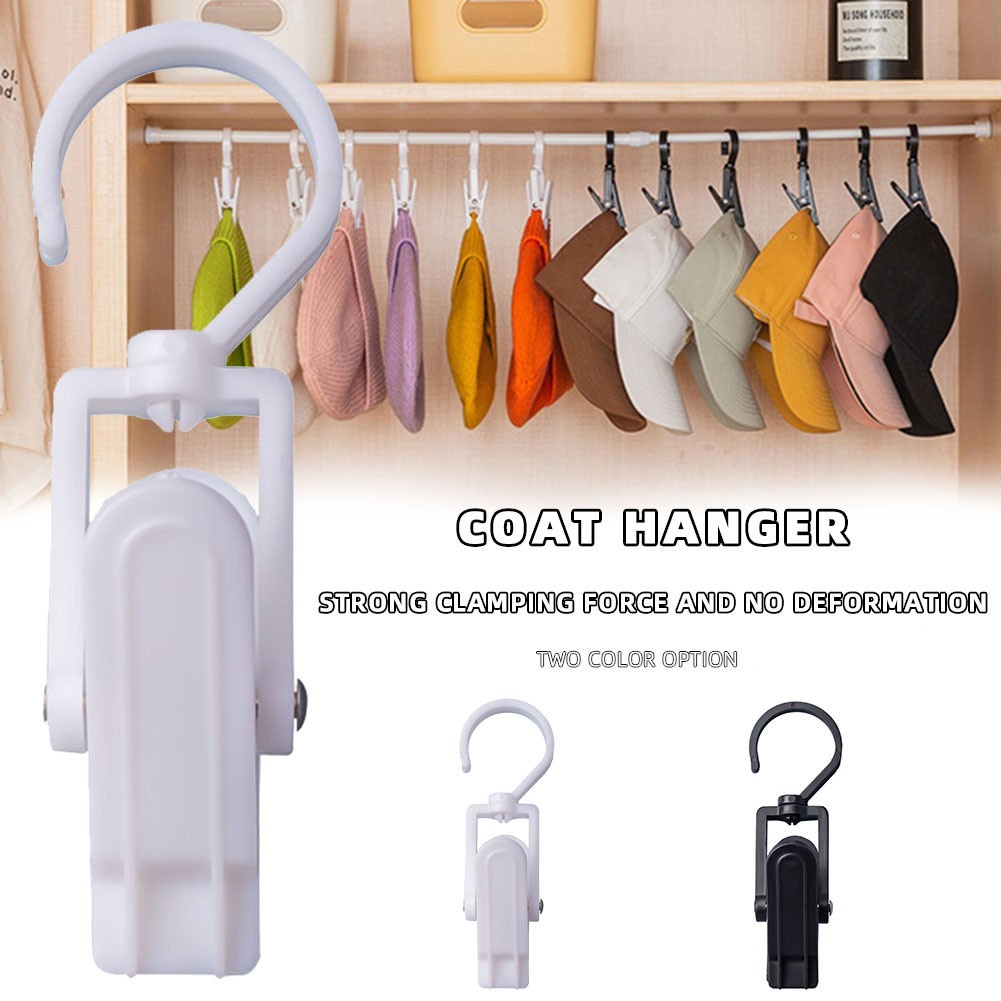 Hanger Klip Topi Multifungsi Gantungan Pengering Cucian dengan Kait Handuk Putar Syal Gantungan Topi Mantel Aksesori Penyimpanan Rumah Gantungan Kaus Kaki