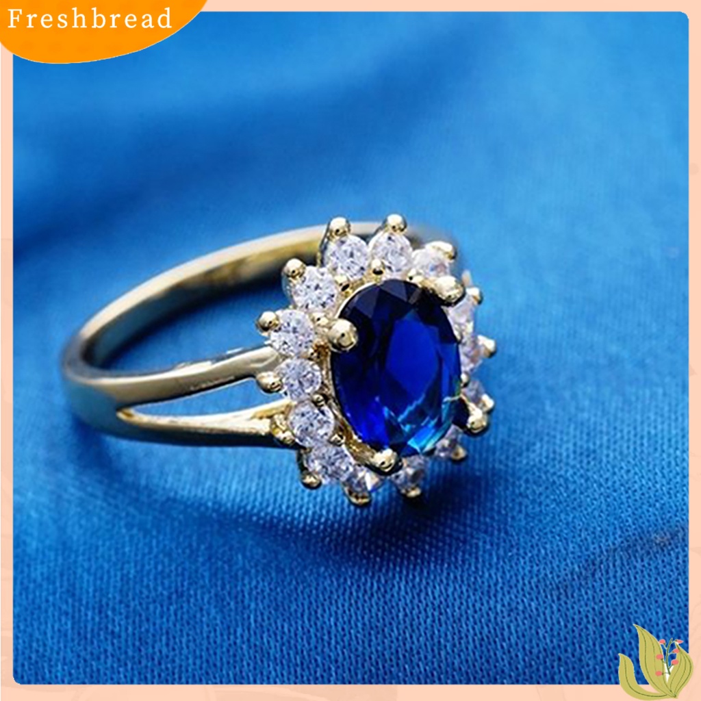 {In Stock} Cincin Pengantin Pengerjaan Halus Perhiasan Hadiah Wanita Elegan Berlian Imitasi Jari Cincin Untuk Prom