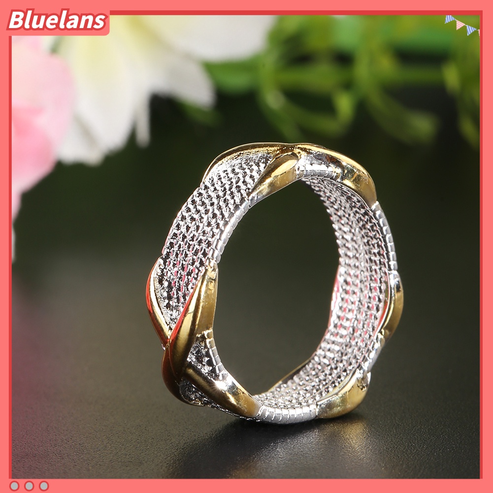 {In Stock} Cincin Kawin Wanita X Perak Lapis Emas Perhiasan Fashion Ukuran6 7 8 9