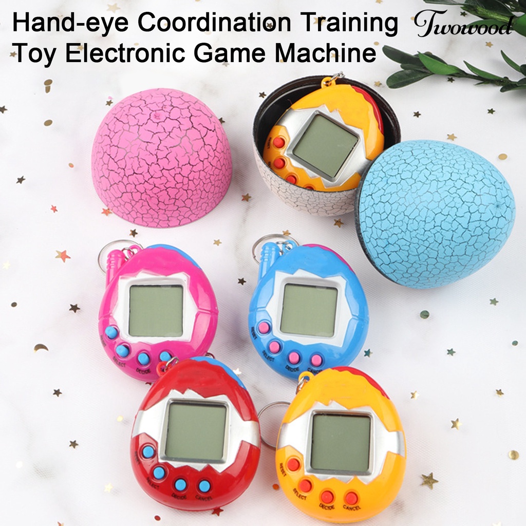 Twowood Pocket Game Console Handheld Virtual Pet Feeding Tekan Untuk Bermain Dengan Gesper Gantung Nostalgia Konsol Hewan Peliharaan Elektronik Mainan Anak