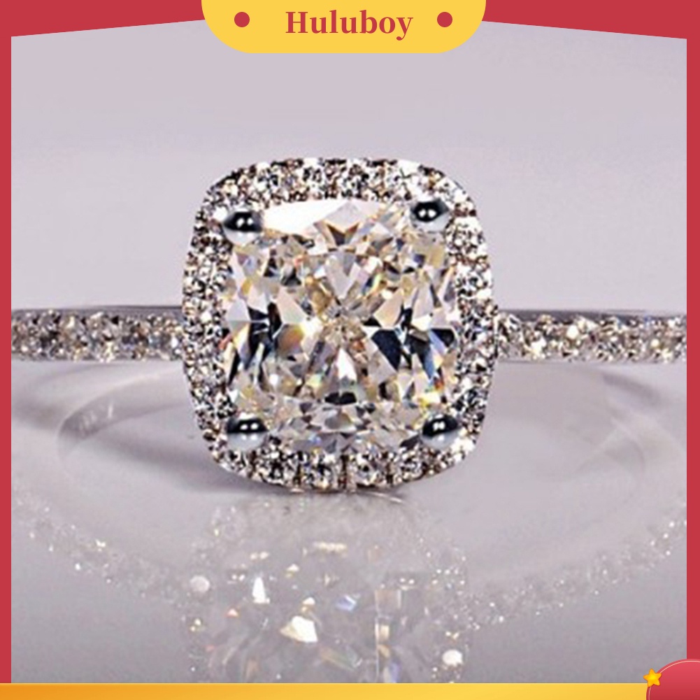 {Ready Stock} Fashion Lady Cubic Zirconia Bertatahkan Jari Cincin Pernikahan Pertunangan Perhiasan Hadiah