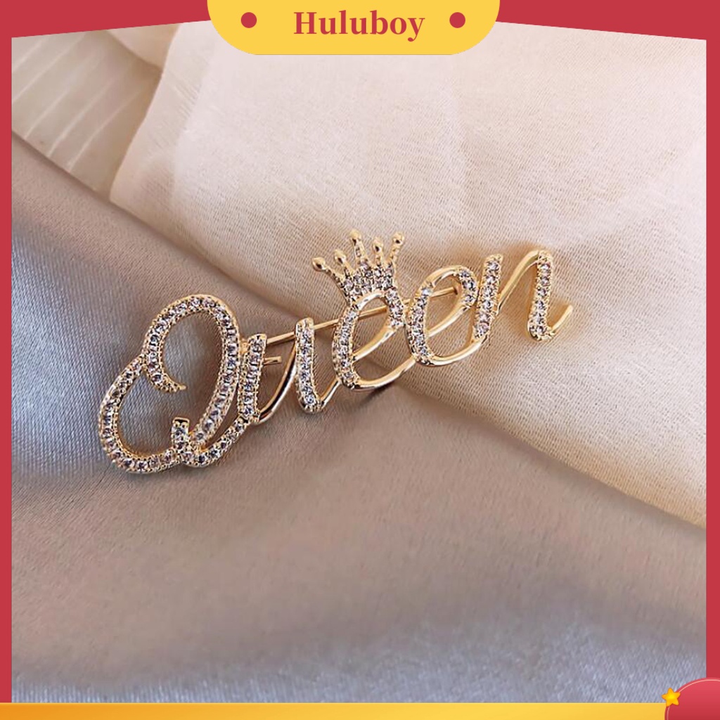 {Ready Stock} Bros Wanita Bentuk Huruf Berlian Imitasi Mewah Stainless Dress Pin Untuk Perjamuan