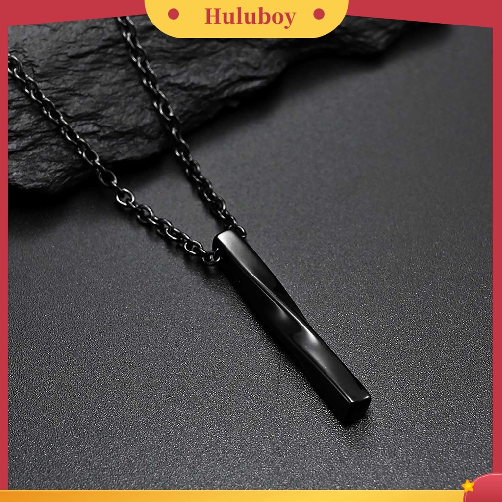 {Ready Stock} Kalung Pria Bentuk Persegi Panjang Spiral Perhiasan Liontin Pria Gaya Hip Hop Untuk Pakaian Sehari-Hari