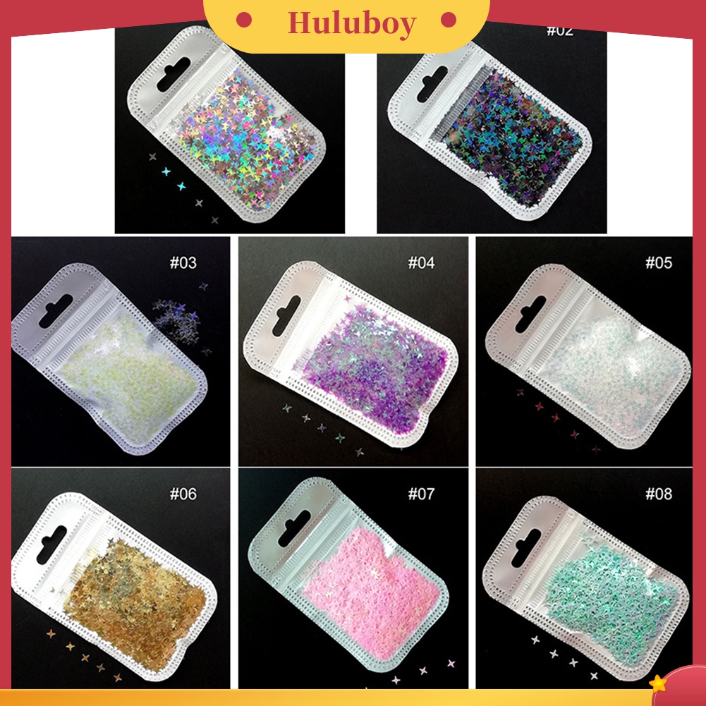 {In Stock} Cross Star Flakes Nail Glitter Sequin Paillette Manicure 3D Art Tips Slices