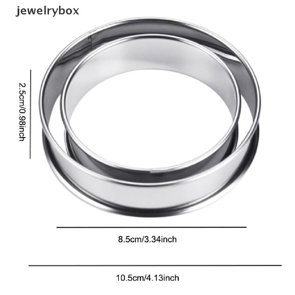 [jewelrybox] 8/10cm Stainless Steel Cincin Bulat Cetakan Muffin Double Tart Baking Tools Butik