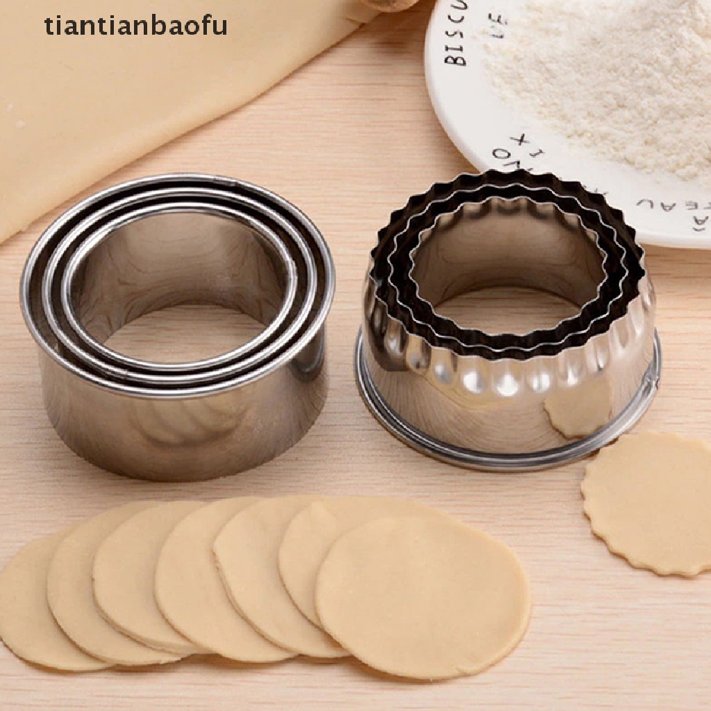 [tiantianbaofu] Alat Potong Adonan Bentuk Bulat/Bunga Gadget Dapur Dumplings Wrappers Cetakan Butik