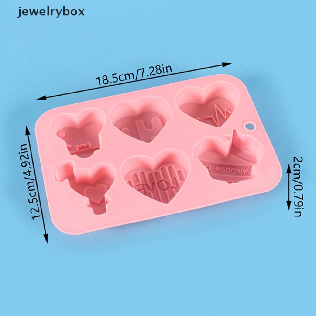 [jewelrybox] 6cells Lovely Heart Heat Safe Silicone Cetakan Coklat DIY Alat Kue Butik