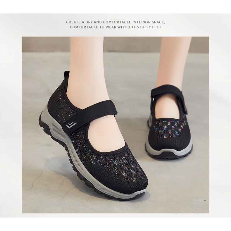 TOPGROSIR LV0284 Sepatu Sneakers Wanita Strap VelcroModel Terbaru Import