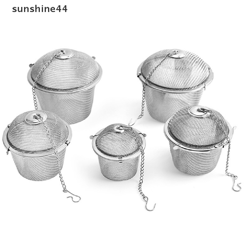 Sunshine Stainless Steel Tea Ball Seasoning Pot Saringan Teh Tea Ball Perlengkapan Peralatan Minum Teh ID