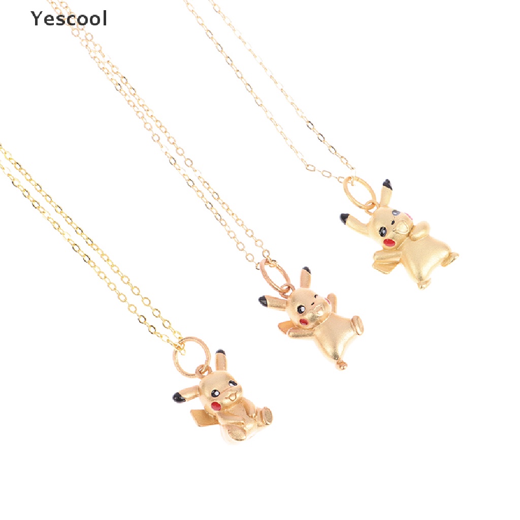 Yescool Pokemon Kartun Jepang Pikachu Kreatif Warna Emas Kalung Hadiah Natal ID