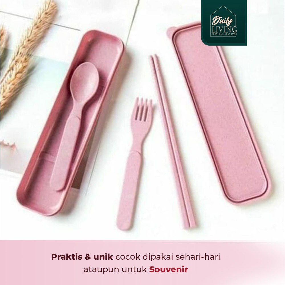 Sendok Sumpit Garpu Set Premium Home Living Alat Makan Traveling