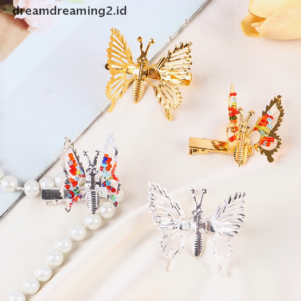 (hot) Jepit Rambut Kupu Poniclip Will Move Butterfly Hairpin Hiasan Kepala DuckbillClip//